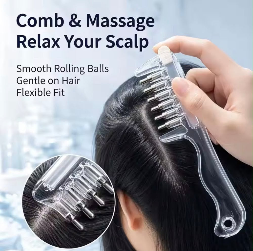 Scalp Massage And Relaxing Comb With Rolling Balls For Scalp Relaxation And Hair Care