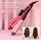 2in1 Nova Hair straightener & Curler | 2-in-1 Dual-Use Styling Tool with Quick Heat-Up Technology, Ceramic Plates for Smooth Straightening