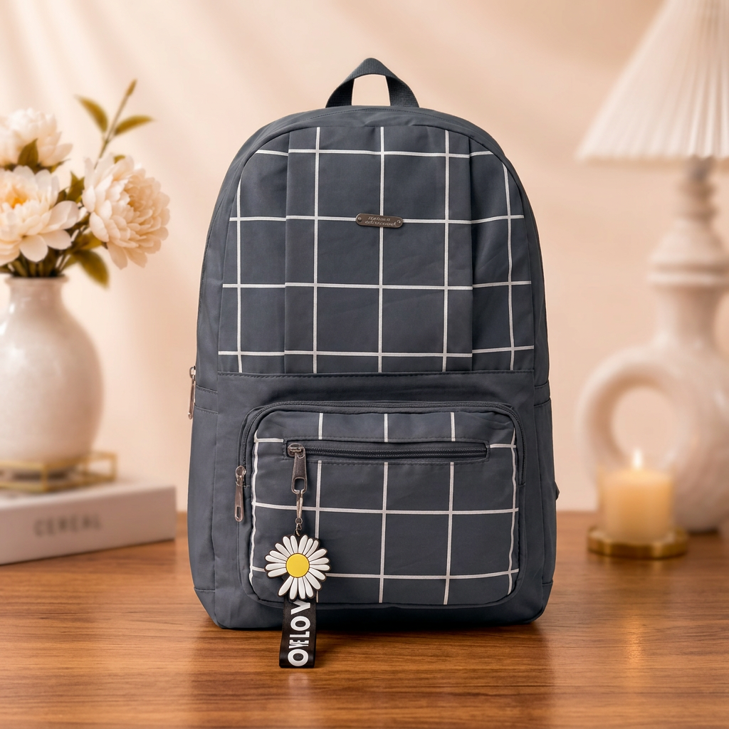 Premium Grid Design Backpack for Students |