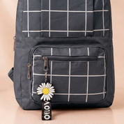 Front pocket and daisy charm close-up