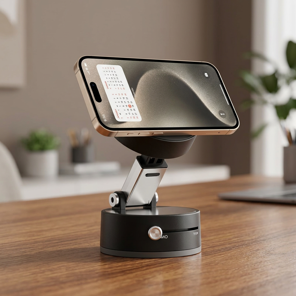 Phone holder on desk