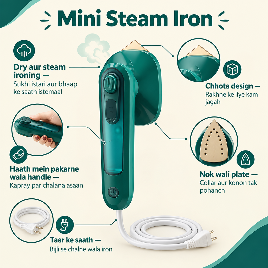 Roman Urdu mein mini iron ke features