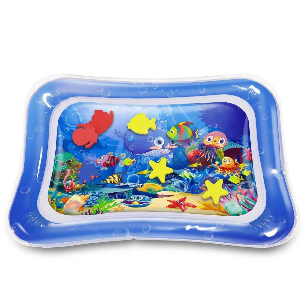 Safed background par baby water mat