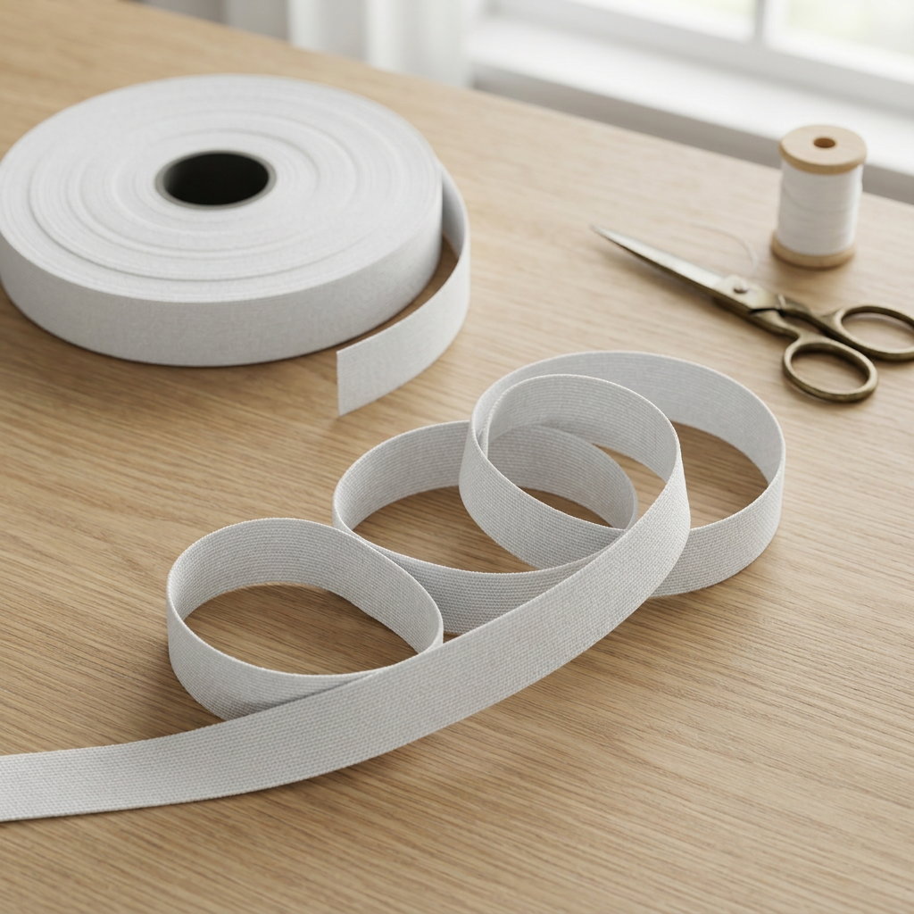 Silai desk par elastic roll
