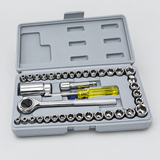 40pcs Aiwa Socket Wrench Tool Kit & Screwdriver And Socket Set