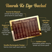 Umrah Saving Box features in Roman Urdu