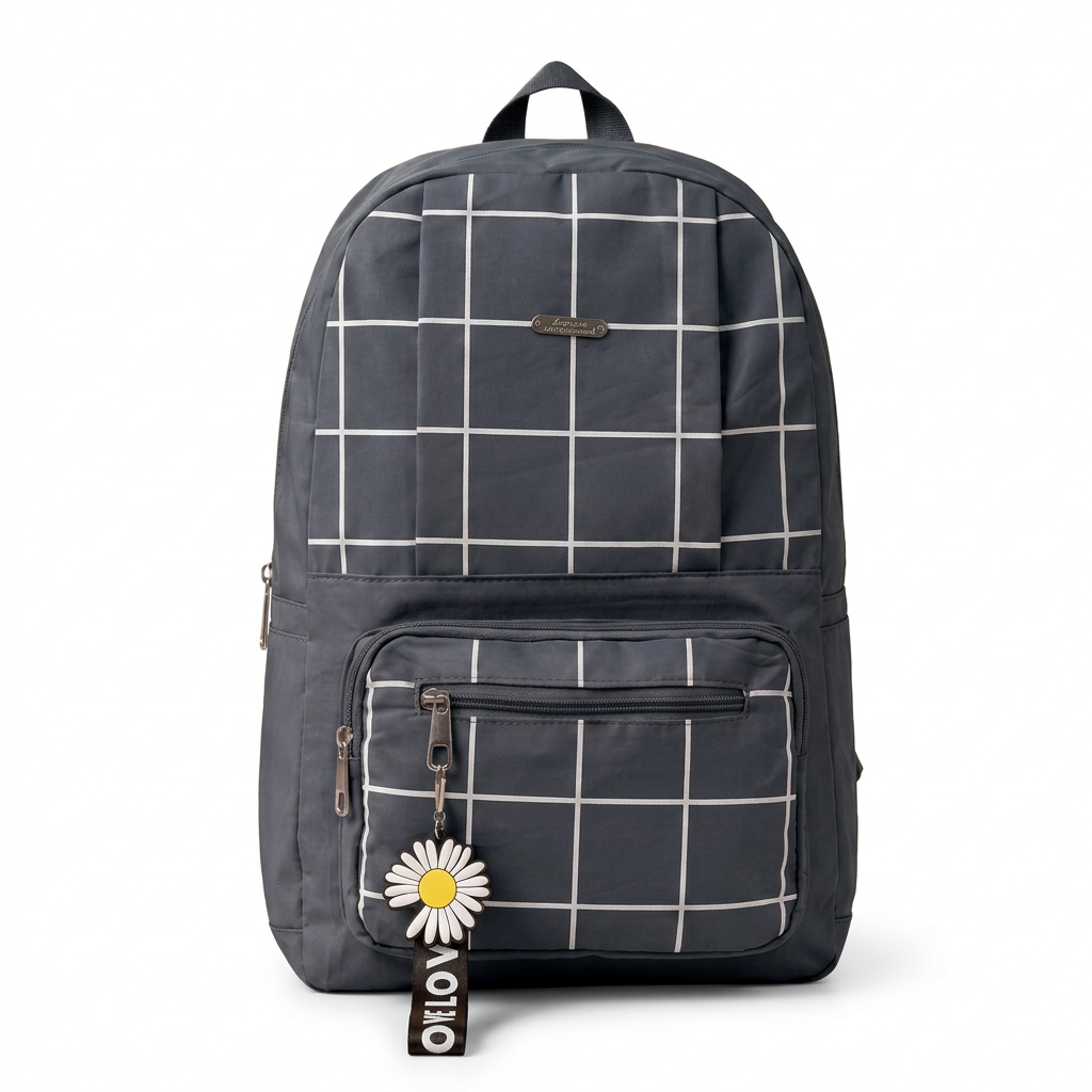 White background check backpack