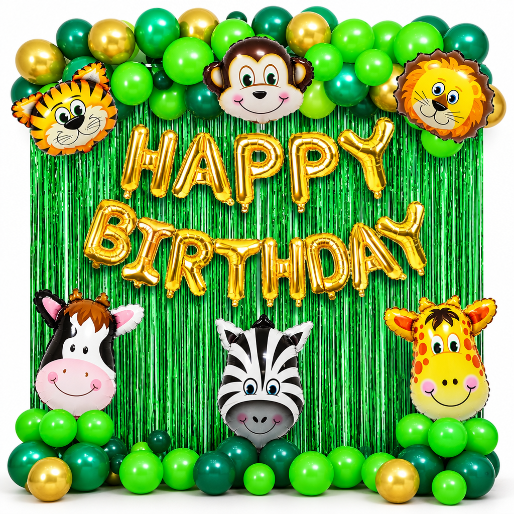White background jungle birthday sajawat