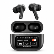 White background par earbuds aur screen wala case