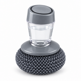 Soap Dispensing Kitchen Scrubber Brush with Steel Wire Ball