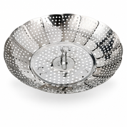 White background par steamer basket