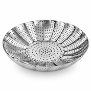 White background par steamer basket