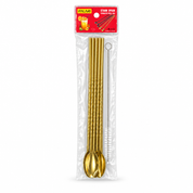 White background par straw spoon set
