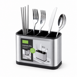 Stainless Steel Cutlery Bucket Durable Easy To Clean Organizer For Spoons Forks Knives Space Saving Kitchen Counter Storage
